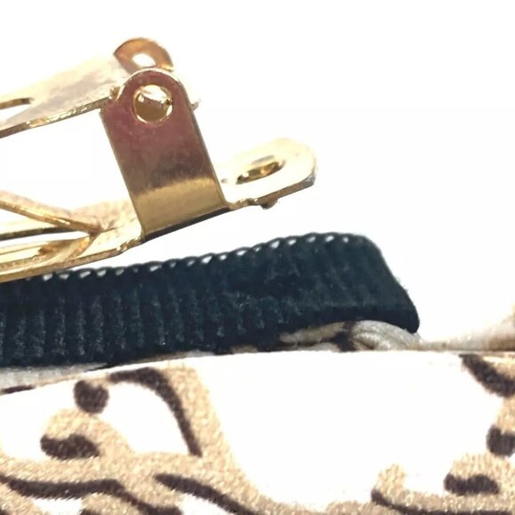 FENDI FXT114 Logo ribbon Hair clip hair accessories Barrette silk Beige - Picture 5 of 15